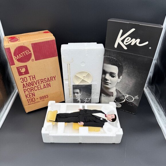 Ken 30th Anniversary Porcelain Doll Barbie Mattel 1961 Repro 1110 Limited Ed - Picture 3 of 14